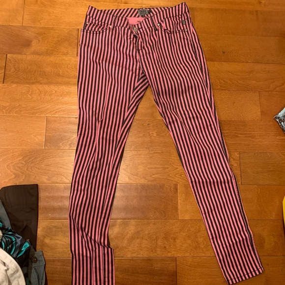 Tripp nyc | Jeans | Tripp Nyc Striped Pink Black Jeans Sz 9 | Poshmark